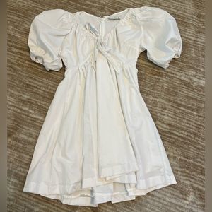 Abercrombie & Fitch White Bow Tie Puff Sleeve Dress Size S